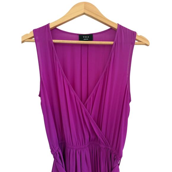 Vici Diana Sleeveless Maxi Dress Fuchsia Pink Women's Medium Elegant Formal - Picture 3 of 13